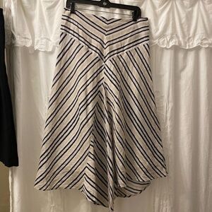 Ann Taylor Linen Boho Stripped High Low Maxi Skirt Size 8
